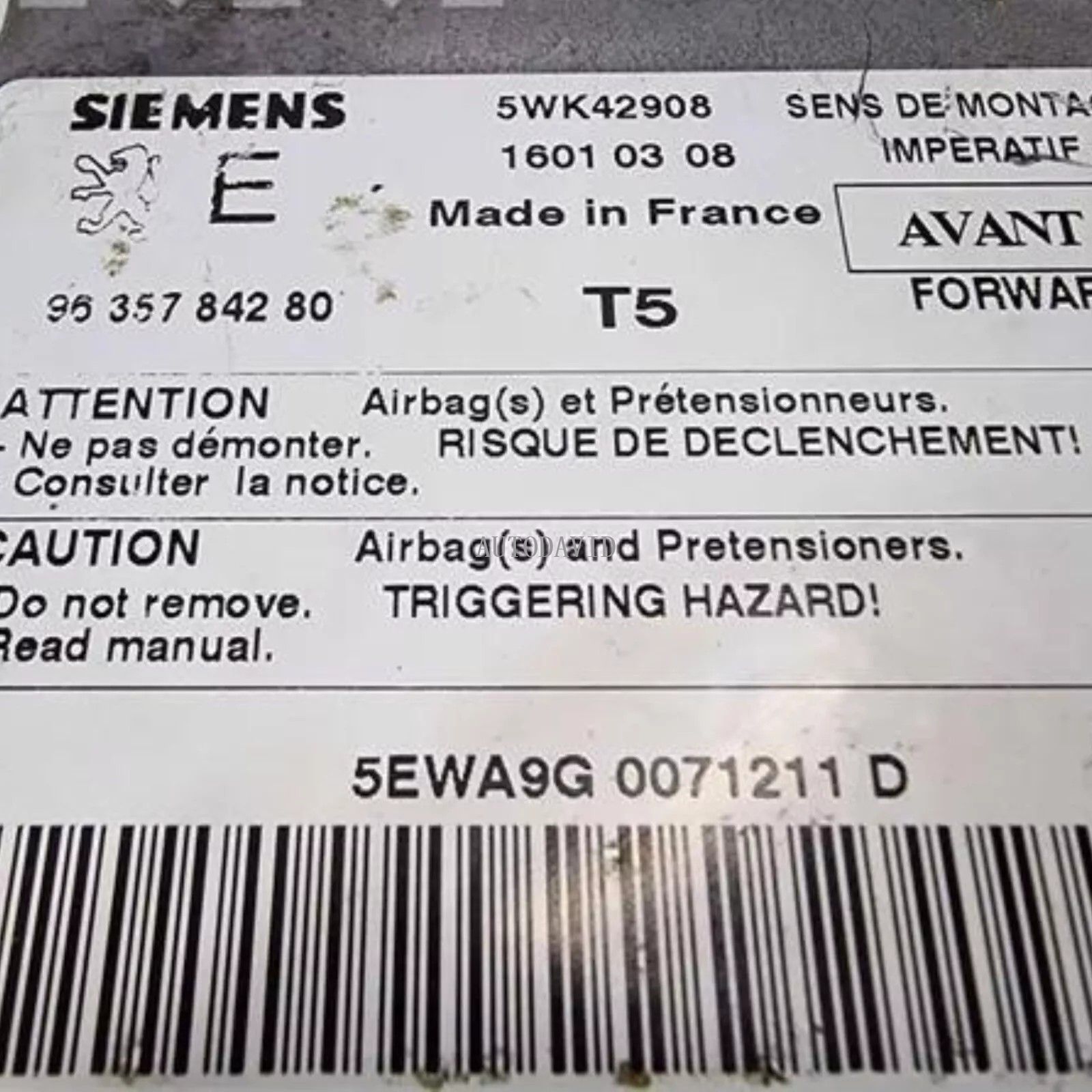 Control Unit / Module for Peugeot 307 2002-2004 OEM: 9635784280 9650109280 9652712180 HS03-031-004