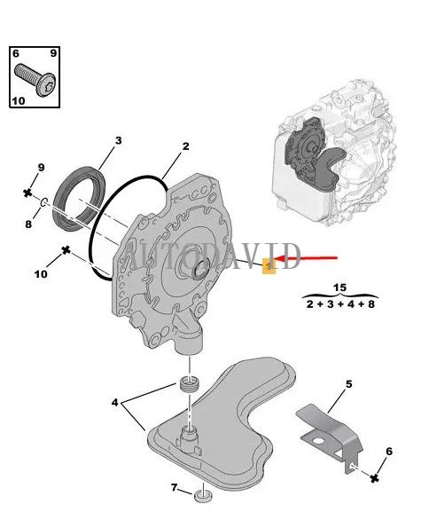 Automatic Gearbox Oil Pump For Peugeot 307,301/AL4 . OEM: 226226, 7700600162, 7700108654, 7700116104 HS30-300-062