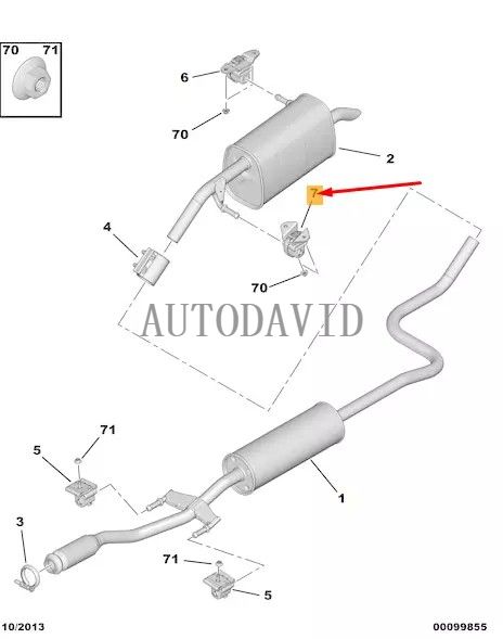 Exhaust Hanger Mounting Support For Peugeot 301 207CC 2008 OEM: 1755N0 HS01-013-028