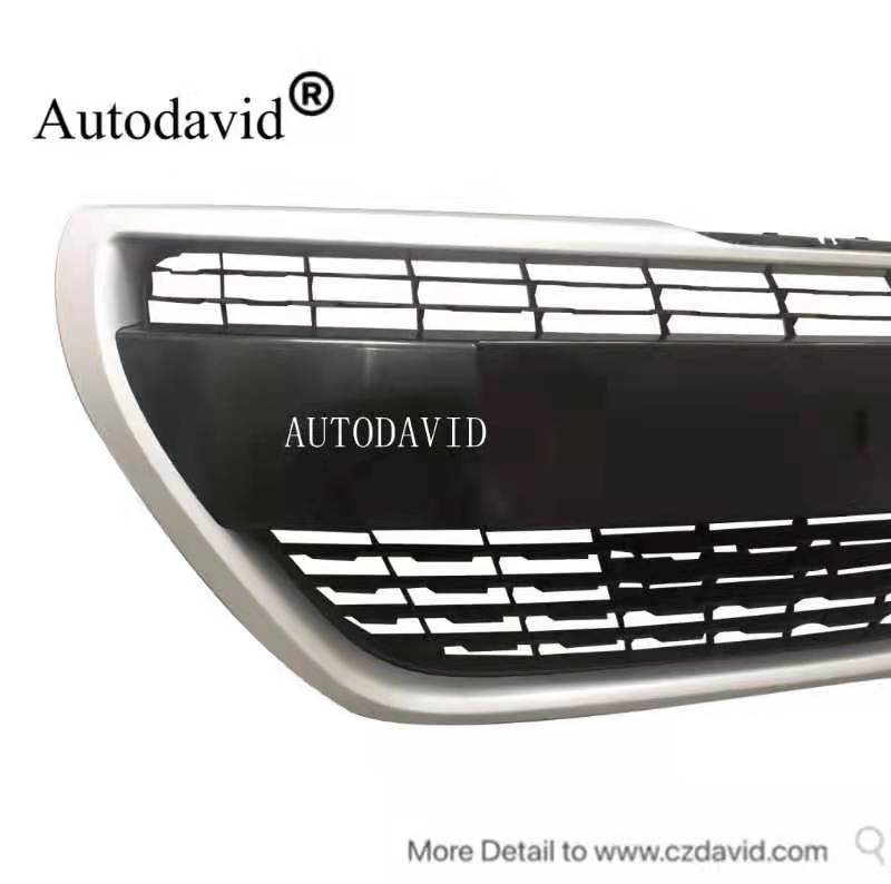 FRONT GRILLE COMPLETE UPPER BLACK/STRIP GREY PEUGEOT 208 2016 DVD42-0701-15