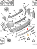 REAR BUMPER STRIP CHROMED/GREY PEUGEOT 4008 2017 CHINA(P84)/PEUGEOT 3008 5008 2017 ABROAD OEM:YL003472DX/168008801T