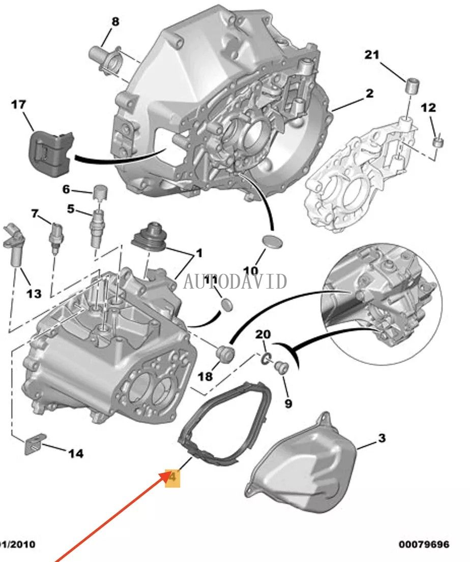 Gearbox Housing Gasket For Peugeot 3008,308,301,508,5008,DPO / AL4 OEM: 221126, HS30-300-019