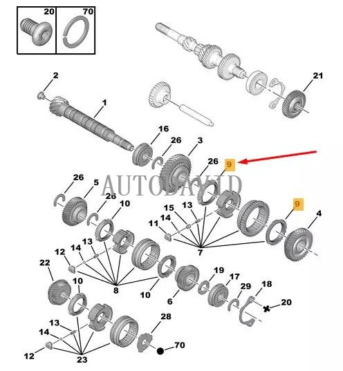 SX 1ERE 2EME Manual Gearbox Synchro Ring For Peugeot 206,307,207/1.6 .301 M43,Citroen models -C2/3/4 1.1, 1.4, 1.4 D, 1.6.Nemo - 1.4, 1.4 D ,ZX OEM: 232452,232418,C0000232418 HS30-300-063