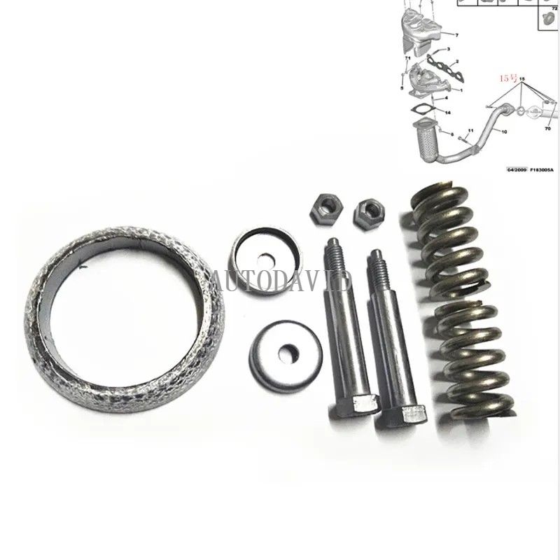 Exhaust Pipe Kit For Peugeot 206 207 307 408 CitorenC2 C4 C4L TU5JP Engine Block OEM: 179774 HS01-013-005