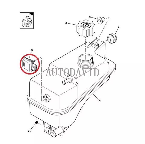 Coolant Expansion Tank Bottle Fluid Level Sensor For Citroen Peugeot 3PIN,Shor OEM: 1306J0 1306CE 1306E9 9646901580 9609955680 HS02-027-066