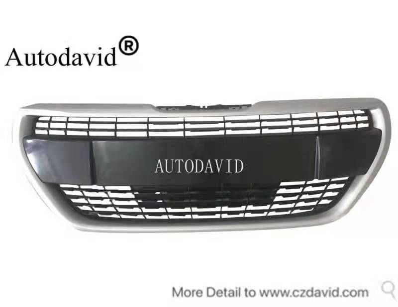 FRONT GRILLE COMPLETE UPPER BLACK/STRIP GREY PEUGEOT 208 2016 DVD42-0701-15