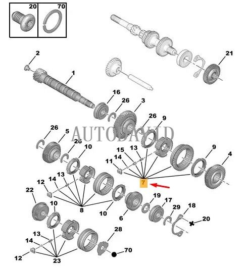 SX Gear 3/4 Synchroniser For Peugeot 206,307,207/1.6,2008 .301 M43,Citroen models -C2/3/4 1.1, 1.4, 1.4 D, 1.6.Nemo - 1.4, 1.4 D ,ZX OEM: 235348,C0000235348,235364,1611563980 HS30-300-065