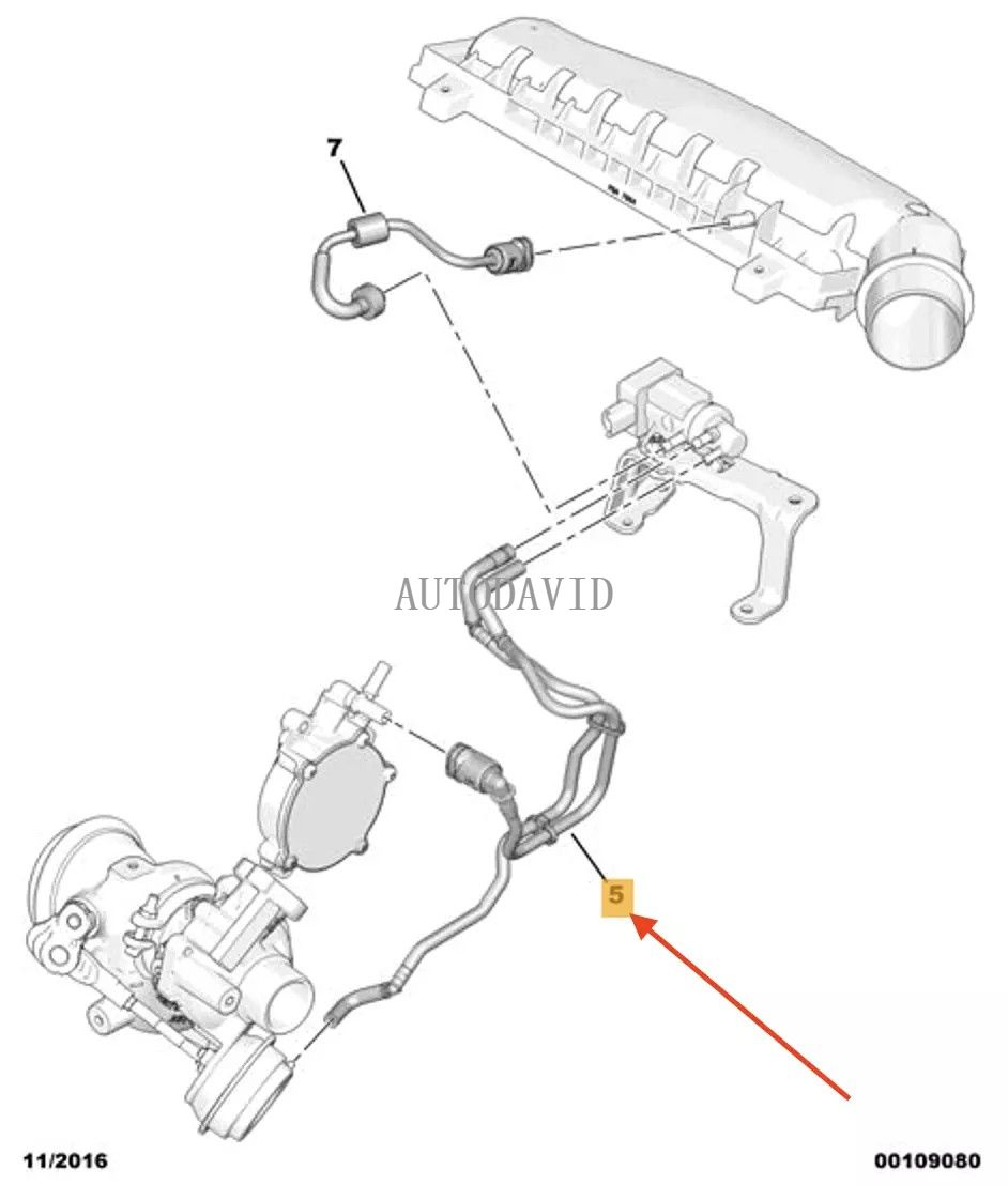 Fuel Line Pipe Control Vacuum Pipe For Peugeot 5008 P87 1.2T OEM: 9822341180 HS02-023-055