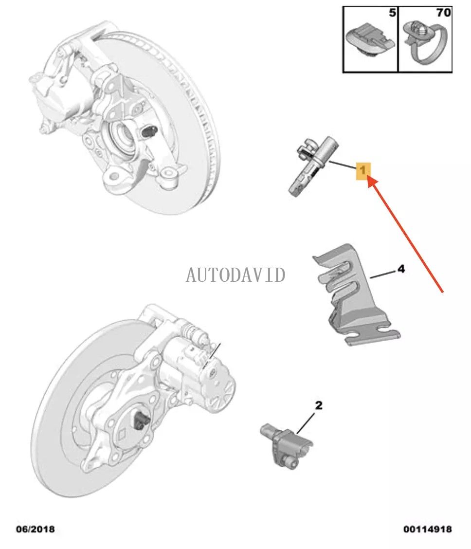 Front ABS Speed Sensor NEW For Peugeot 308 3008 5008,Citroen C4 OEM: 9674852280 YL00521280 9810728280 HS02-027-007