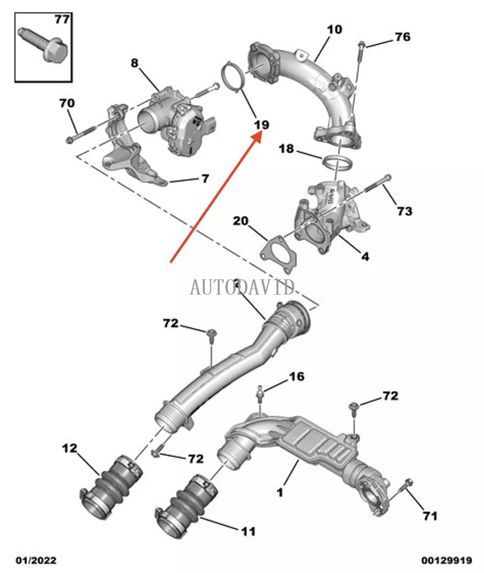 Intake Manifold Gasket For Peugeot 3008 Citroen C4 OEM: 9813758380 HS01-013-020