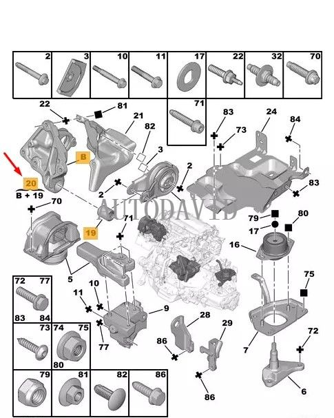 Engine Mount Right For Peugeot308 3008 PARTNER,Citroen C4 OEM: 1807EW 1807FL 9646769880 HS01-015-041