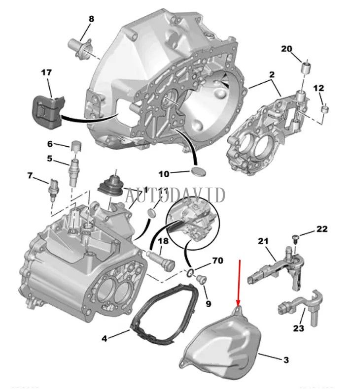 Transmission oil pan cover For Peugeot 307/1.6,1.4. 301,2008. OEM: 220790 HS30-300-036